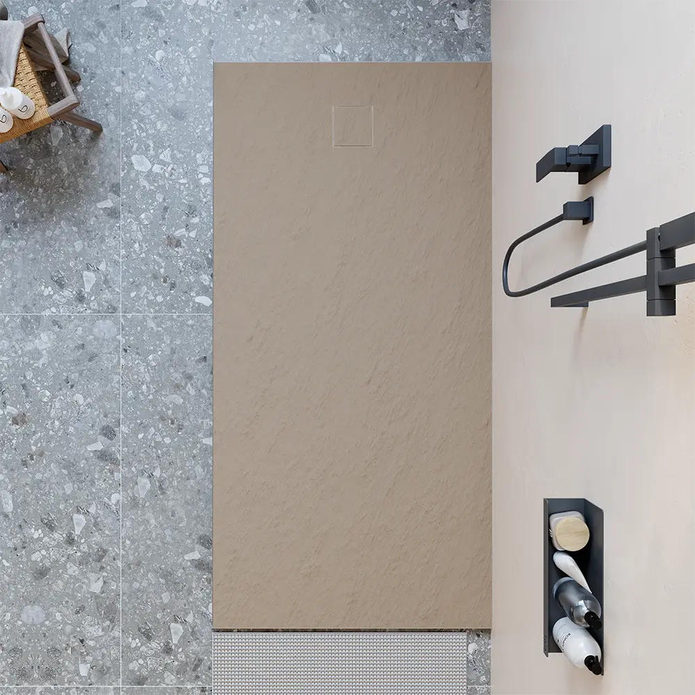 Piatto doccia 80x180 cm colore marrone effetto pietra | Samos