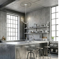 Lampadario Classico Annie Acciaio Bianco Gesso 4 Luci E14