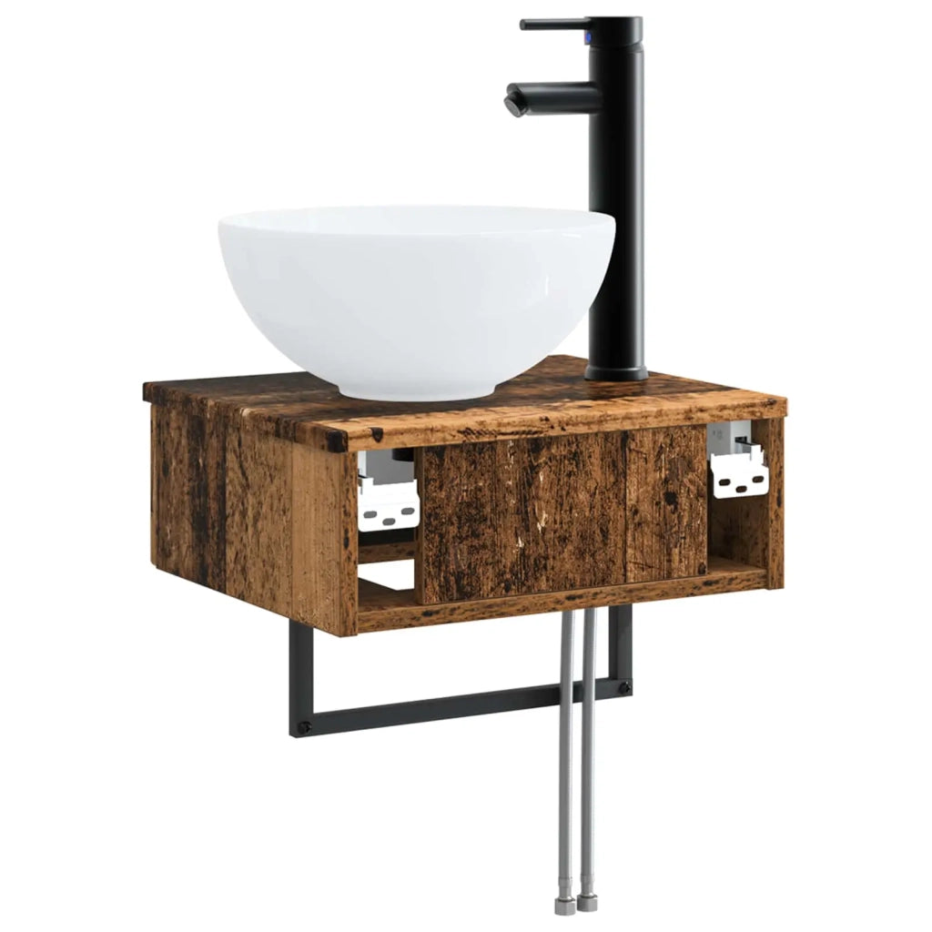 Lavabo da Parete Legno antico 40 x 35 x 39 cm CFW6164045