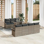 Set Divano da Giardino con cuscino 8 pcs Grigio polyrattan 3348225