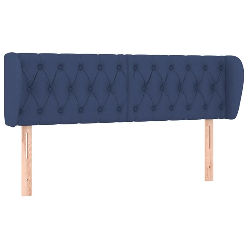Testiera ad Orecchio-Testata con Orecchie Blu 147x23x78/88cm in Tessuto 393648