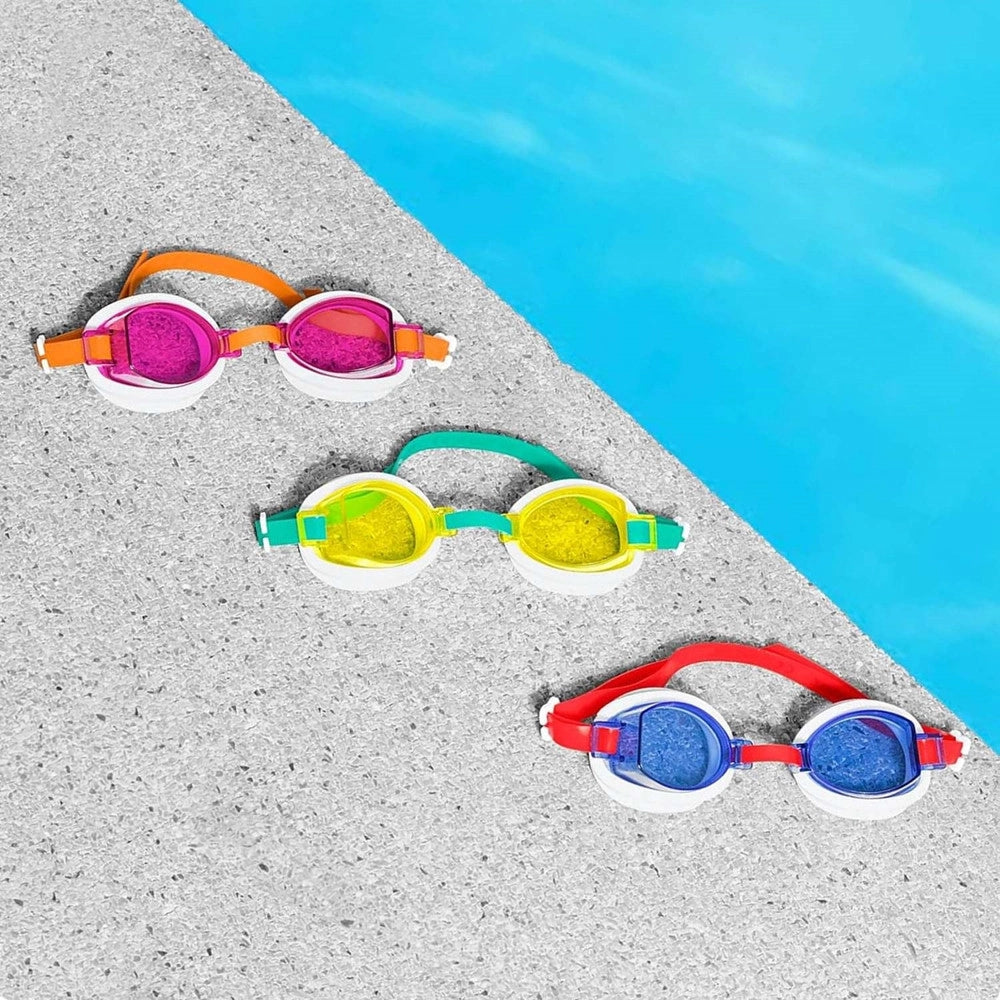 Trade Shop - Box 24 Pz Occhiali Da Nuoto Piscina Per Bambini Ragazzi 7+ Anni Da 3 Colori 30217 -