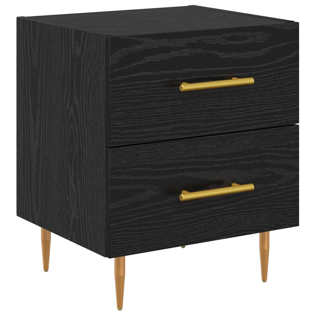 Armadio da Notte 2 pcs Rovere Nero 40 x 35 x 47,5 cm