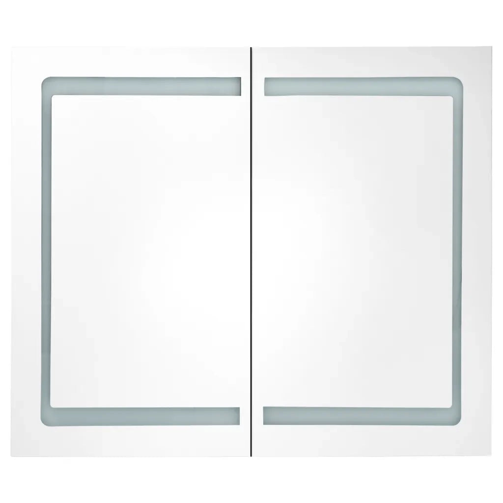 Armadietto Bagno con Specchio e LED-Mobiletto a specchio 80x12,2x68 cm 982361