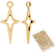 120 Stuks Gouden Ster Hangertjes per DIY Sieraden