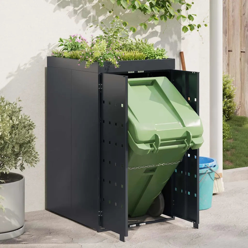 Deposito per bidone con tetto da fioriera per bidone singolo da 240L
