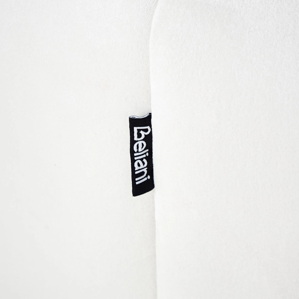 Poltrona in velluto bianco sporco in tessuto morbido Design contemporaneo e retrò Seduta imbottita e schienale basso