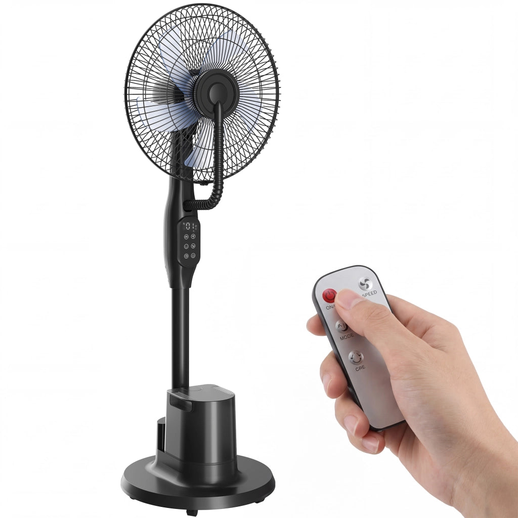 Ventilatore a colonna con nebulizzatore silenzioso 90W ¨C zephmum ¨C nero 128cm 70¡ã oscillazione 3 velocit¨¤ 3 modalit¨¤ timer