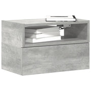 Comodino a Muro Grigio Cemento 45x26x28,5 cm 858602