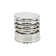 Fumaiolo da 80-130mm tipo zara di acciaio inox aisi 304 base tonda doppia parete