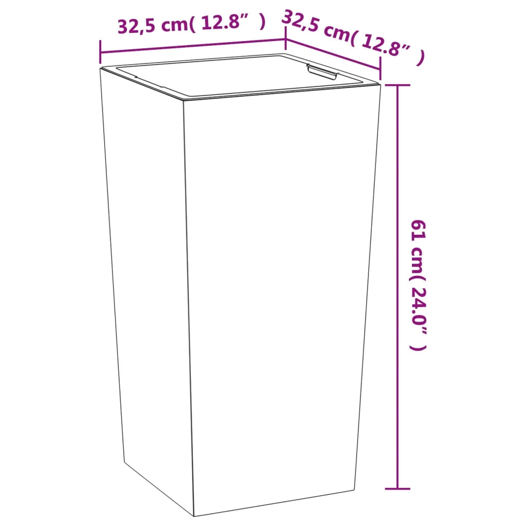 Fioriera | Cassetta per fiori | Vaso con Interno Rimovibile Antracite 21/49 L PP Cemento