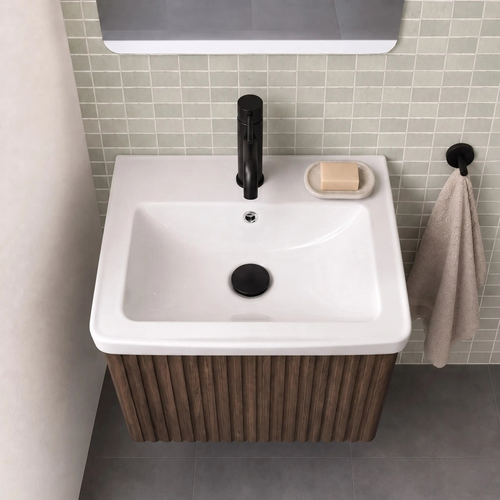 Mobile Bagno Con Lavabo Rea Db85-50-1 Orio Dark 50cm
