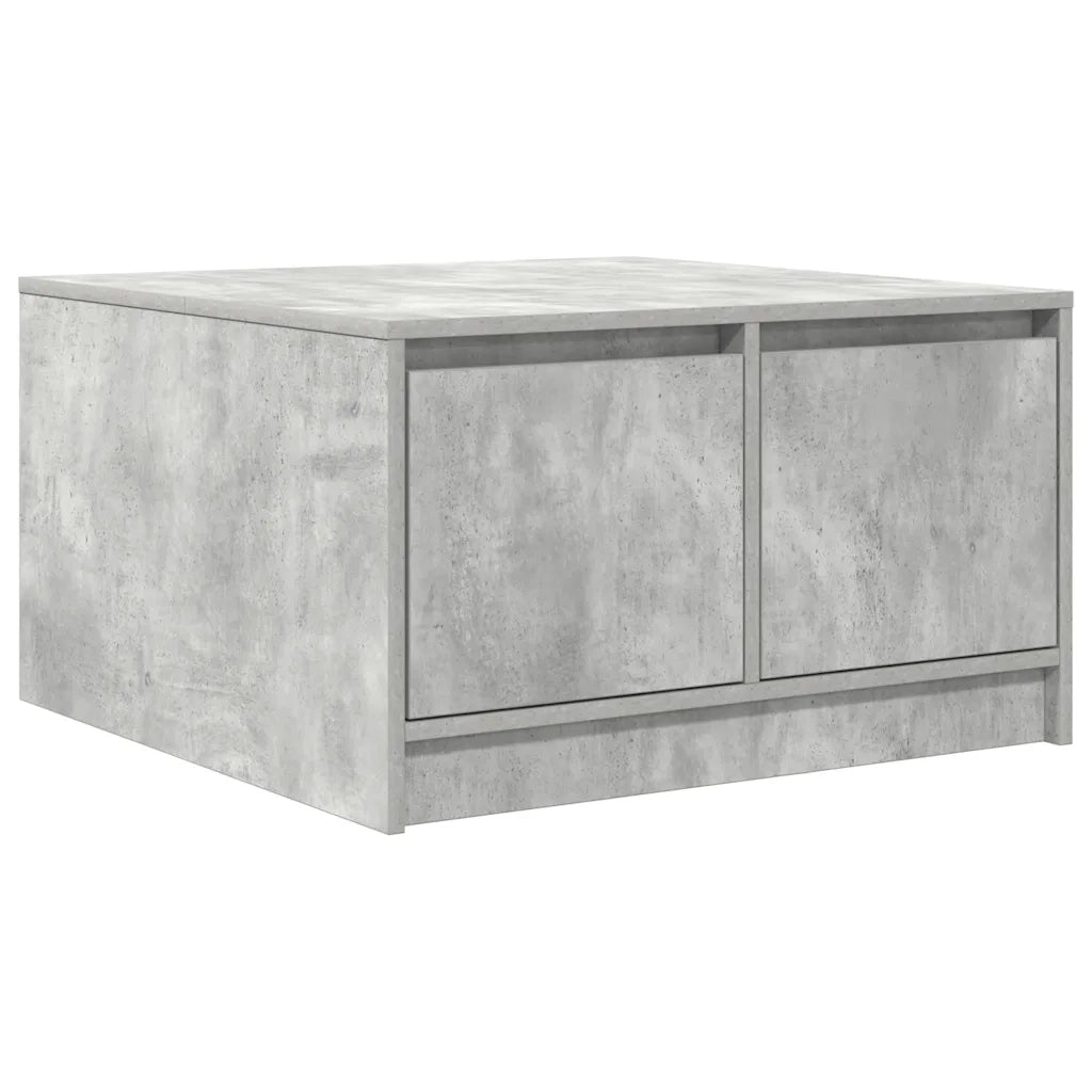 Tavolino da Salotto con Cassetti-Tavolino da soggiorno-Tavolo Grigio Cemento 70,5x70x40 cm