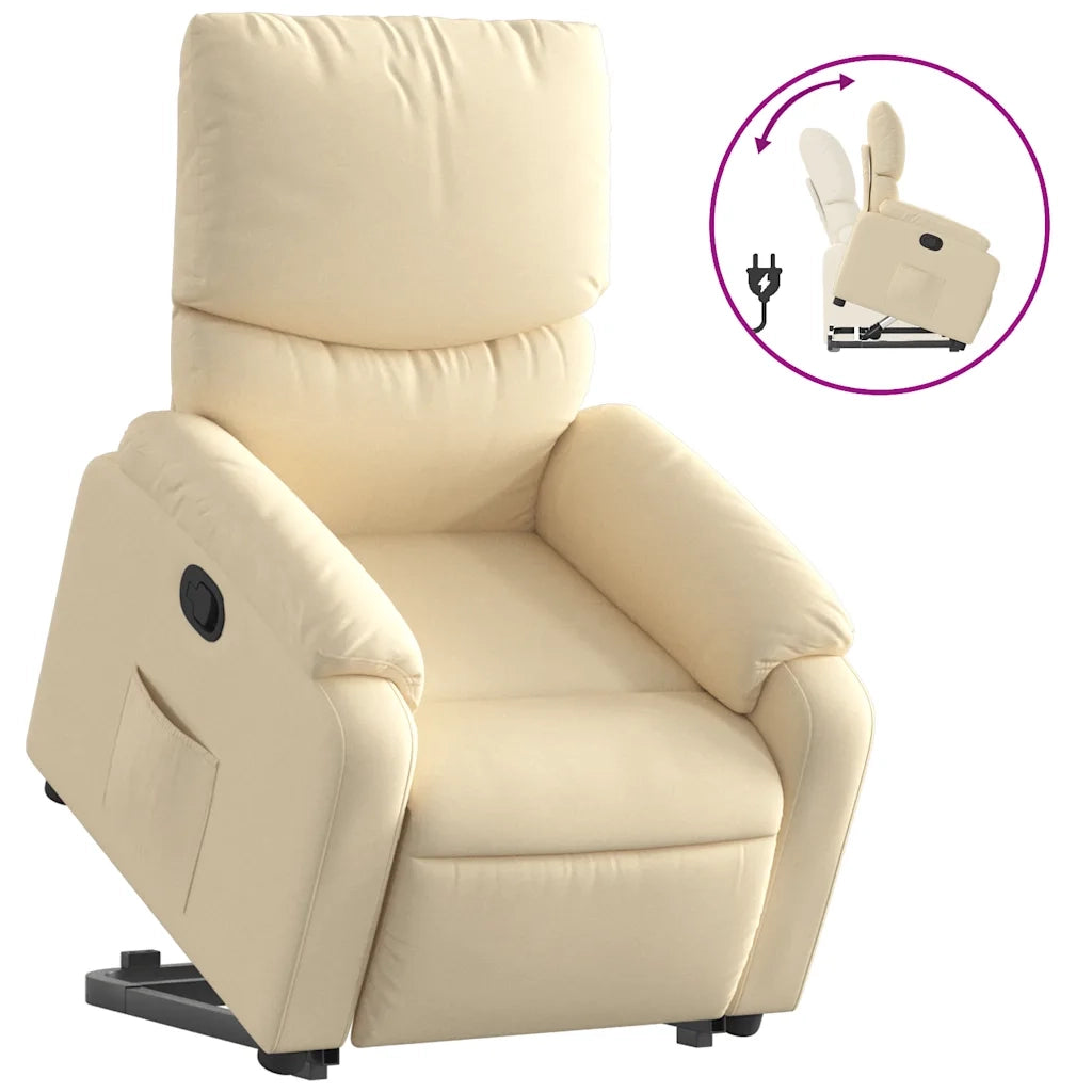 Poltrona Alzapersona Reclinabile Crema in Tessuto 3204833