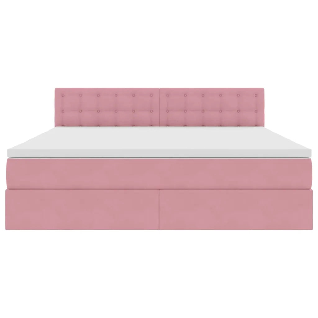 Letto con Contenitore con materasso Rosa 160 x 200 cm Velluto 3370892