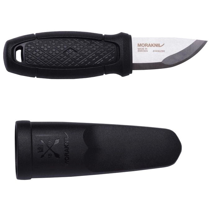 Morakniv 12647 Eldris Coltello da Caccia Lama in Acciaio Inox Sandvik 12C27 Impugnatura TPE Fodero Incluso colore Nero