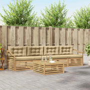 Set di divani da esterno con cuscino 5 pcs Bianco e Beige