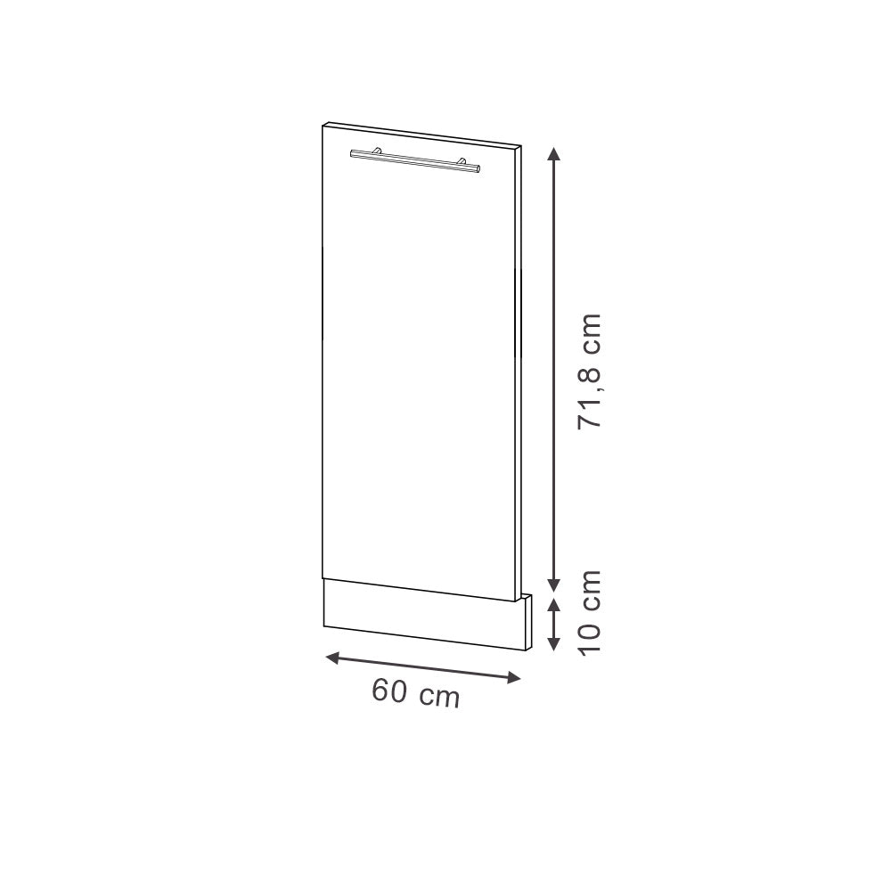 Pannello frontale della lavastoviglie Fame-Line Grigio scuro/Rovere dorato 60 cm senza piano di lavoro Vicco