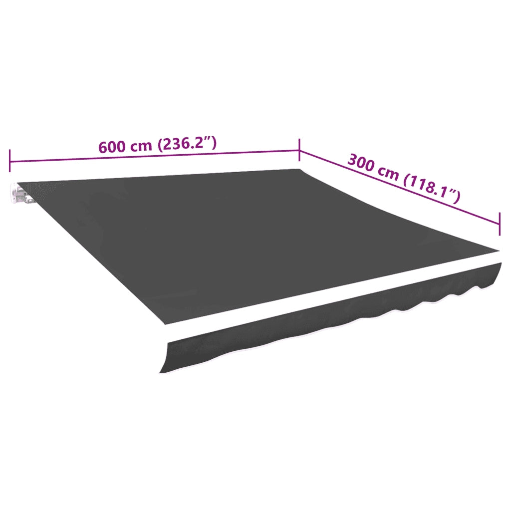 Tendone Parasole in Tela Antracite 600x300 cm