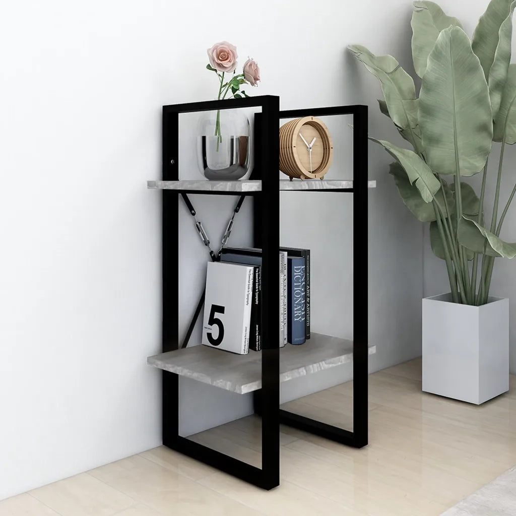 Libreria a 2 Ripiani-Scaffale per Libri-Mobile di Stoccaggio Grigio Sonoma 40x30x70cm Legno Multistrato