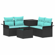 Set di divani 6 pcs 4-Numero di posti Nero e Blu 3447066