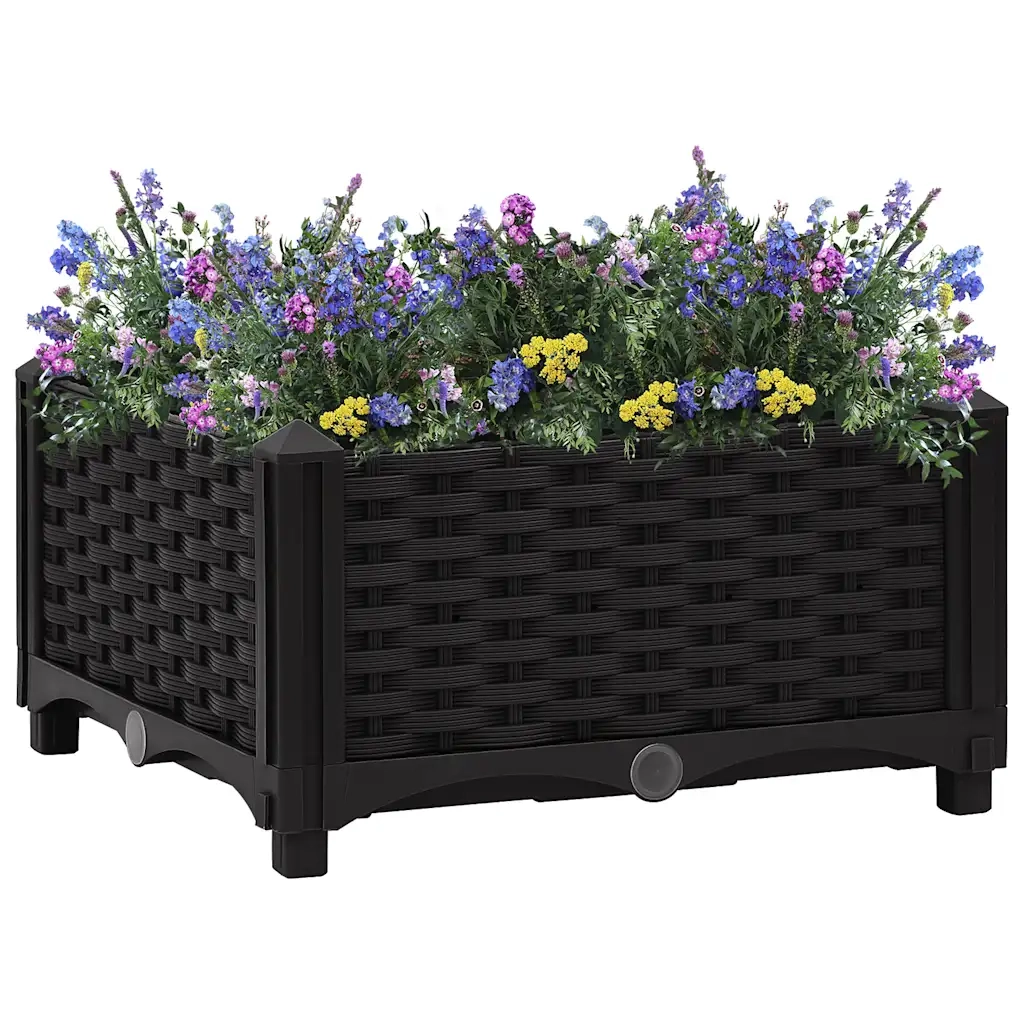 Fioriera | Cassetta per fiori | Vaso Rialzata 40x40x23 cm in Polipropilene