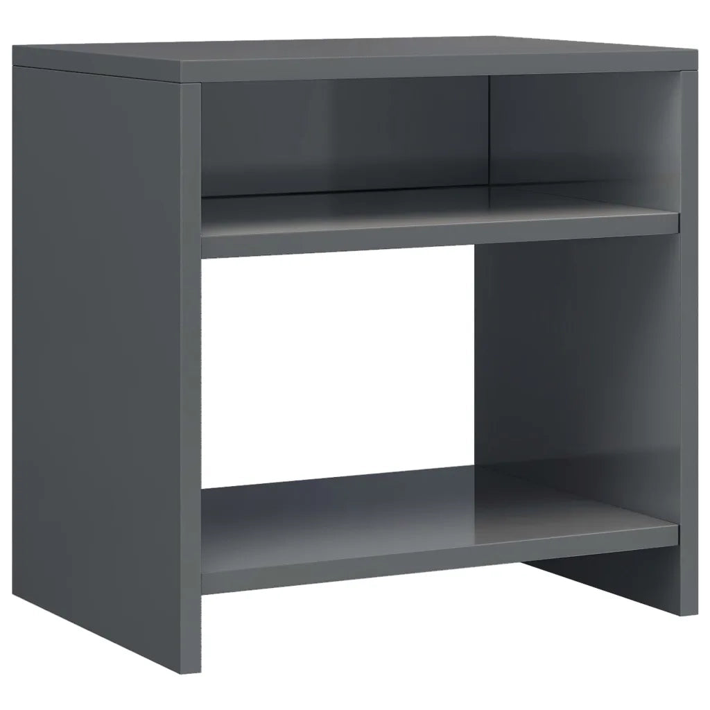 Comodino Lucido Grigio 40x30x40 cm in Truciolato  cod mxl 31294