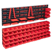 Kit contenitore portaoggetti e pannello da parete da 141 pezzi rosso e nero 02_0003846