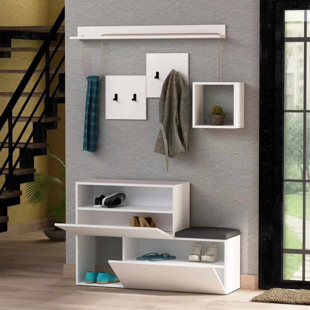 Lariana, Mobile da Ingresso 8 Paia, 120x17x76h cm Bianco
