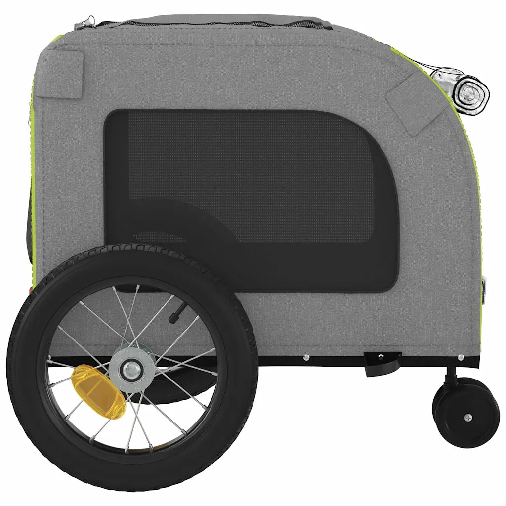 Rimorchio per bicicletta per animali domestici Verde e grigio 93850