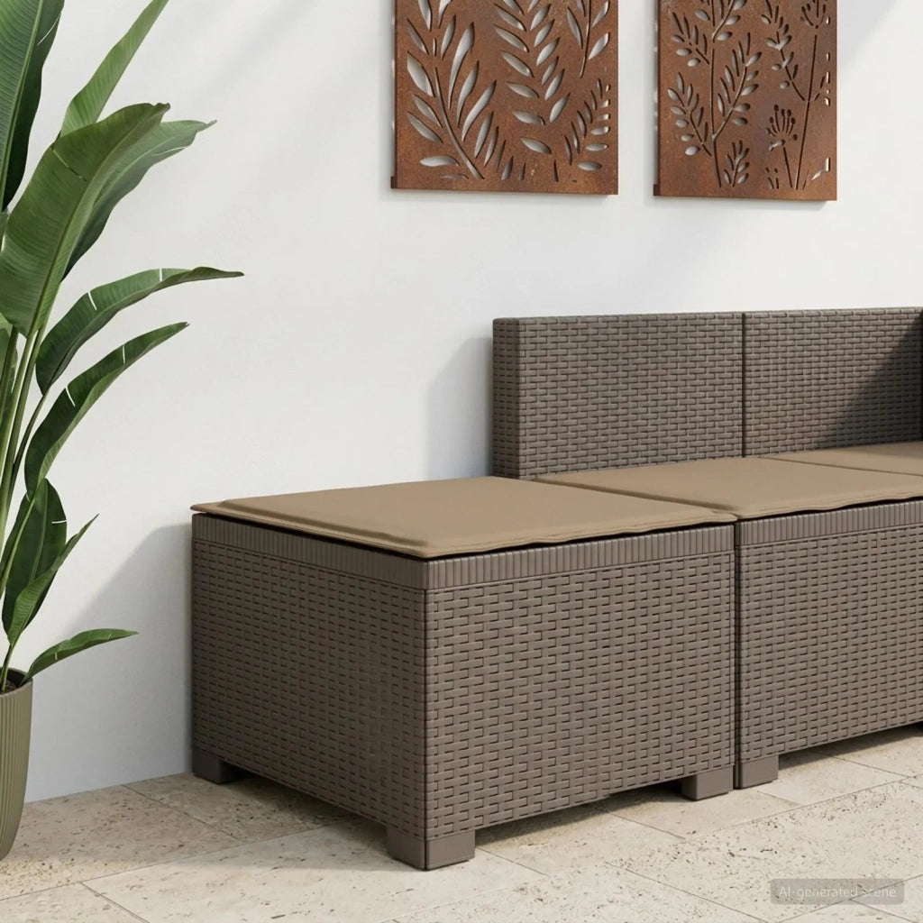 Divano da esterno-Divano da Giardino a 1 Posto con Cuscino Aspetto Rattan PP 670982
