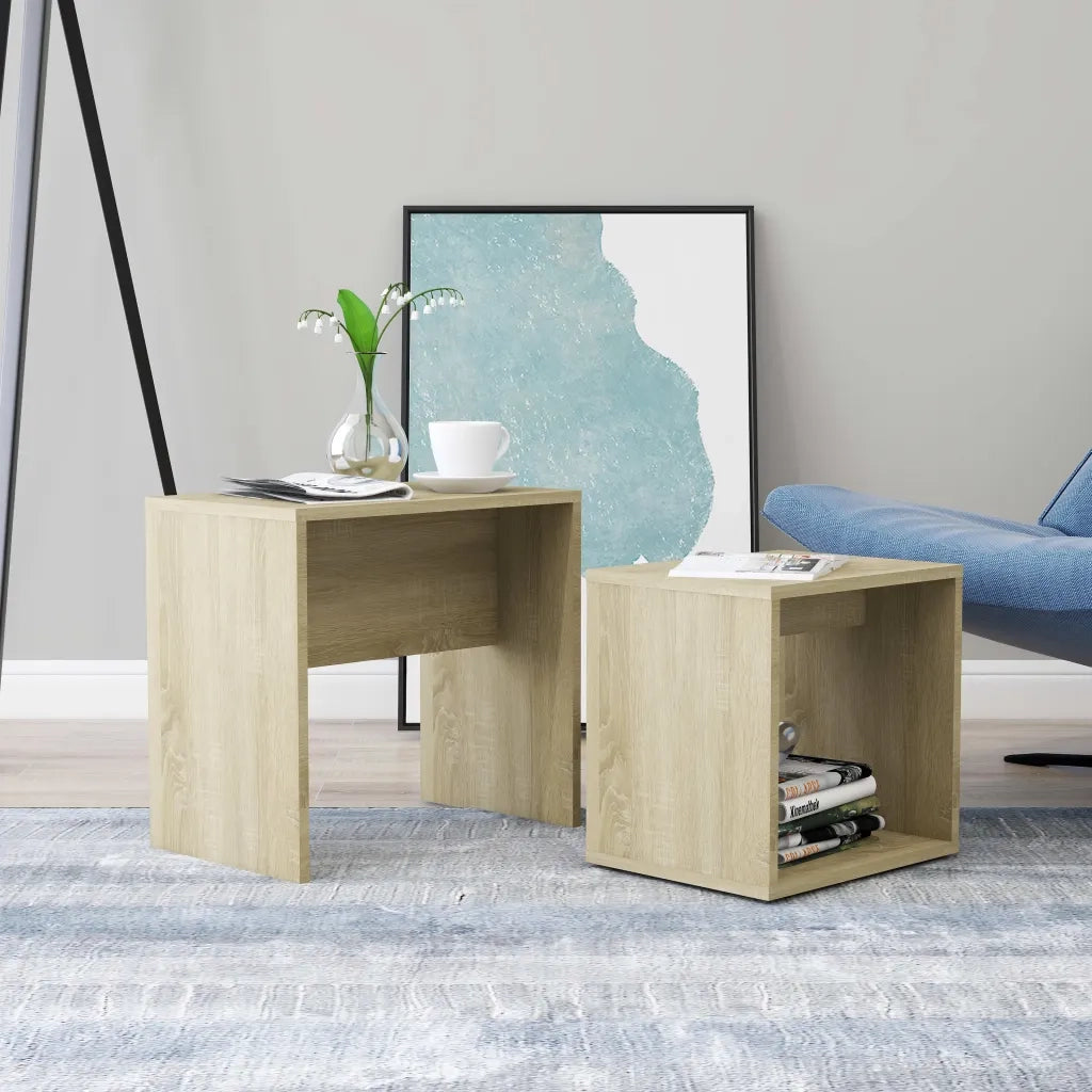 Set Tavolini da CaffÃ¨ Rovere Sonoma 48x30x45 cm in Truciolato cod mxl 71119