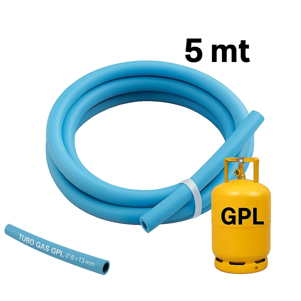 Tubo flessibile in gomma per gas gpl per impianti sicuri *** lunghezza metri 5, confezione 1