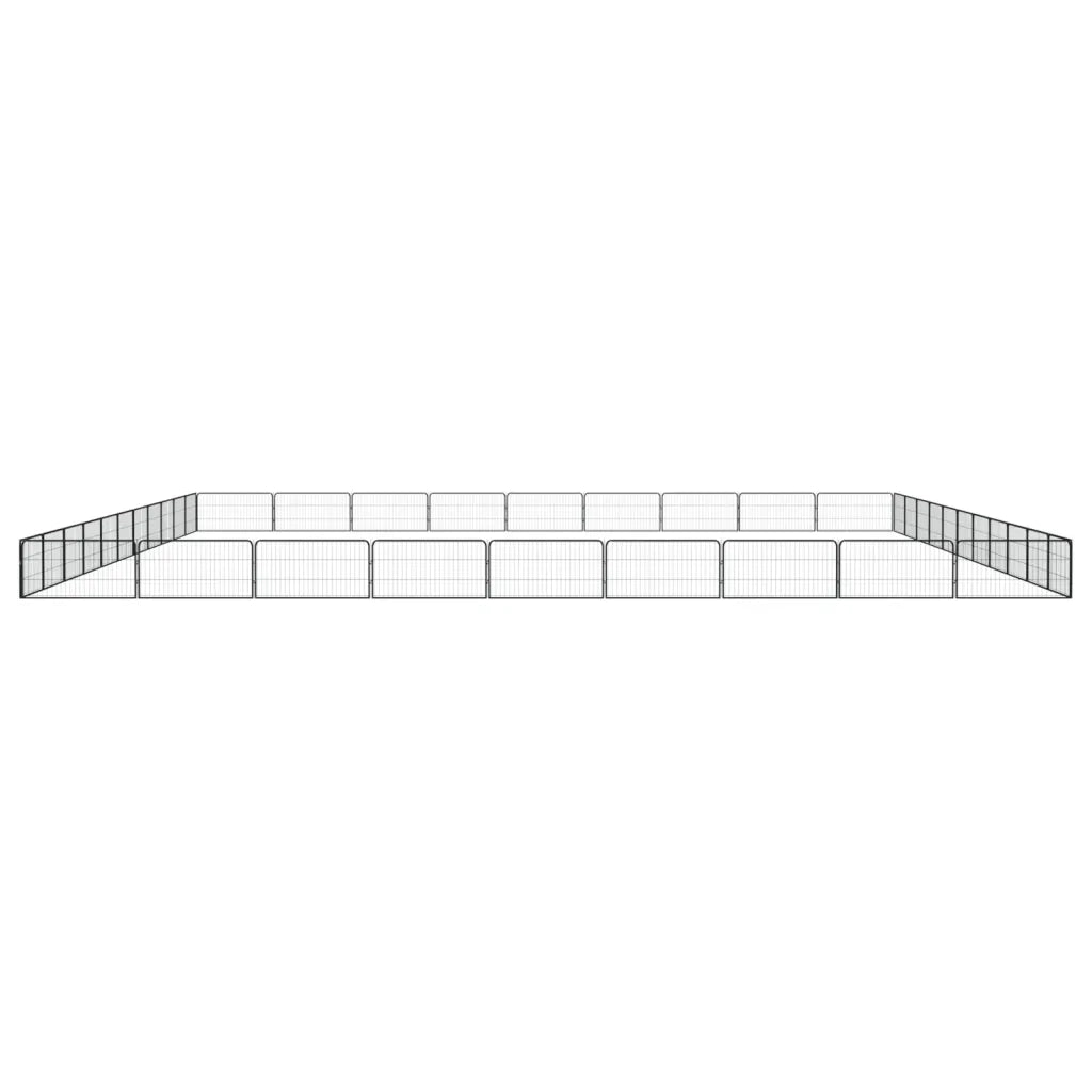 Box Cani 40 Pannelli Nero 100x50 cm Acciaio Verniciato Polvere 3115975