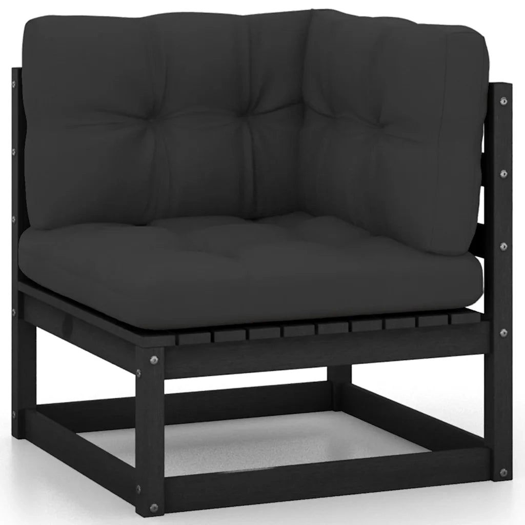 Salotto da Giardino-Set Divani da Giardino2 pz con Cuscini Massello di Pino Nero