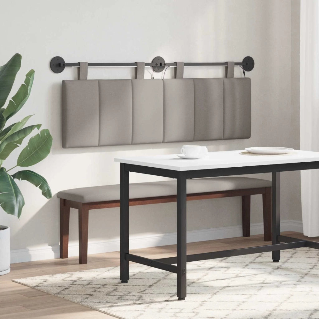 Testiera sospesa Con luce LED Tortora Tessuto