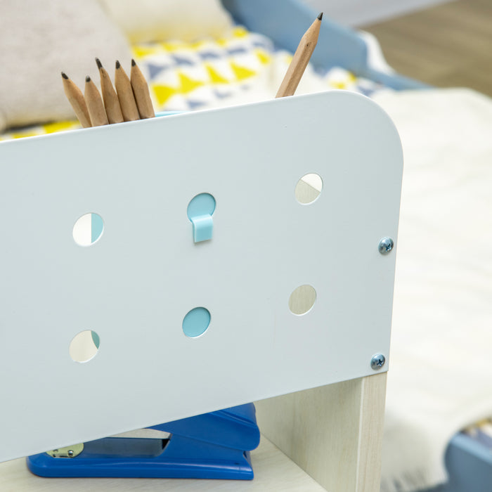 Easycomfort Banco Scuola con Sedia per Bambini 3-12 Anni, Altezza Regolabile e Piano Inclinabile, Azzurro