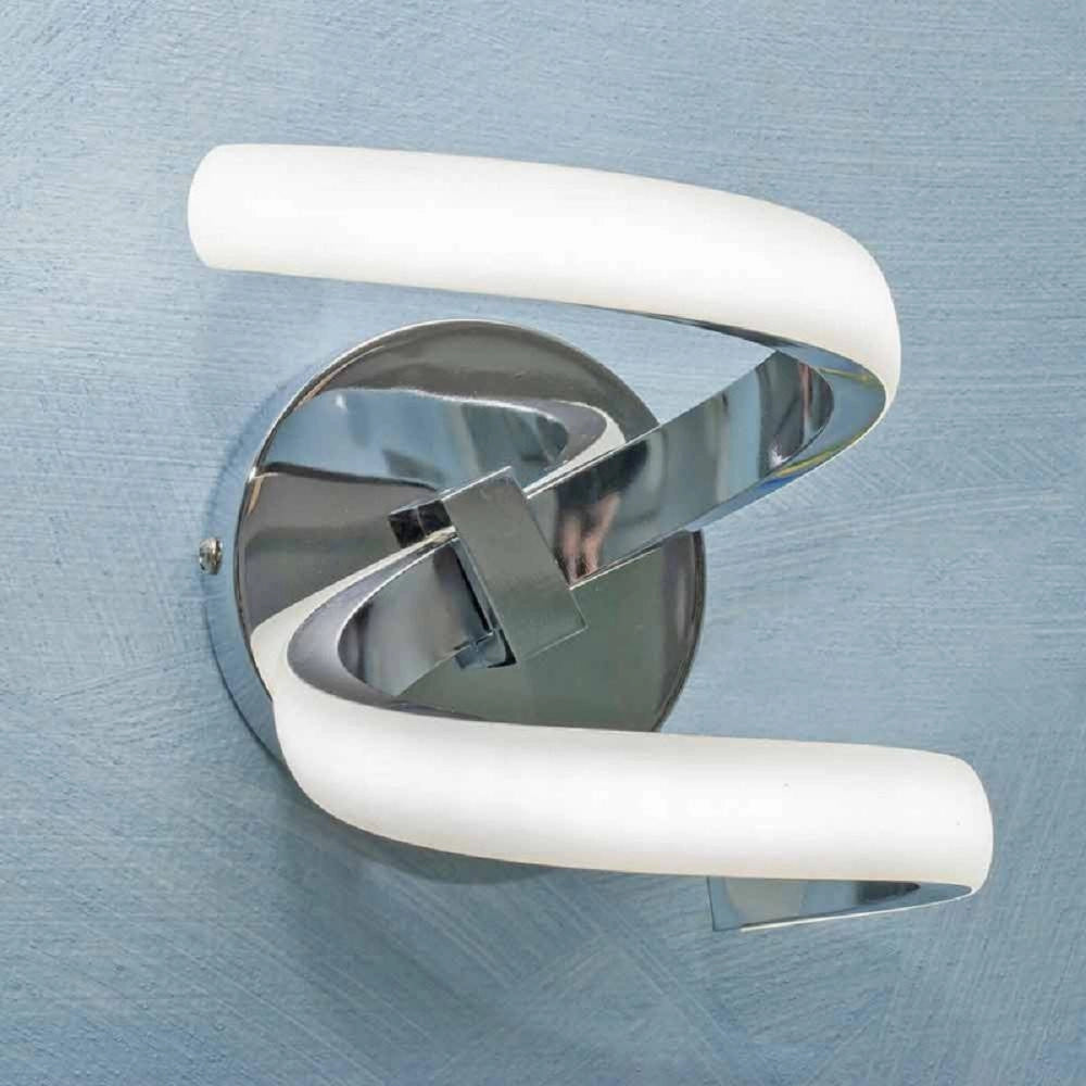 Trade Shop - Applique A Parete Stilizzato 9 W Spirale Argento Tre Colorazioni Di Luce E58-a3c -