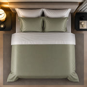 Rositene, set Completo Letto Matrimoniale in Percalle, Verde Oliva