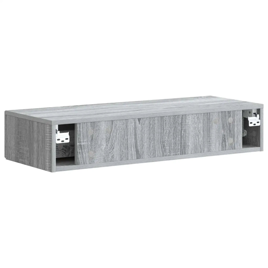 Tavolino da Parete Laterale 87,5 x 34,5 x 17 cm Grigio Sonoma 898161