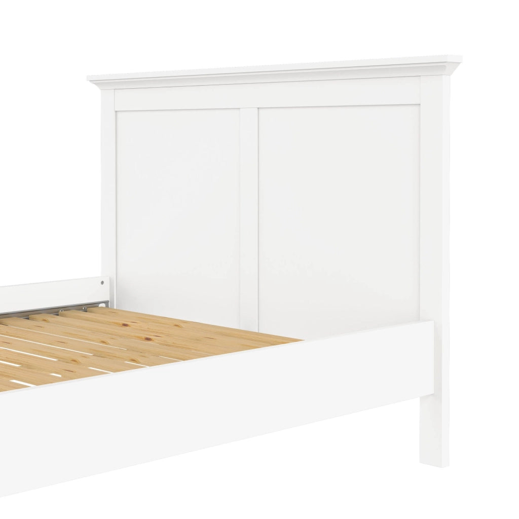 Letto singolo Clan, Sommier per camera da letto, Giroletto per stanza, Struttura porta materasso, 211x158 h110 cm, Bianco