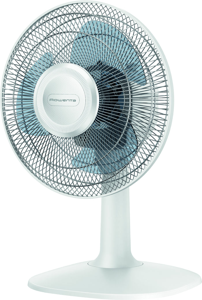 Rowenta essential+ vu2330 essential +, ventilatore da tavolo, 3 velocità, silenziosità 46 dba, design compatto, flusso d’aria mx 34 m3/min, bianco - 4100006804