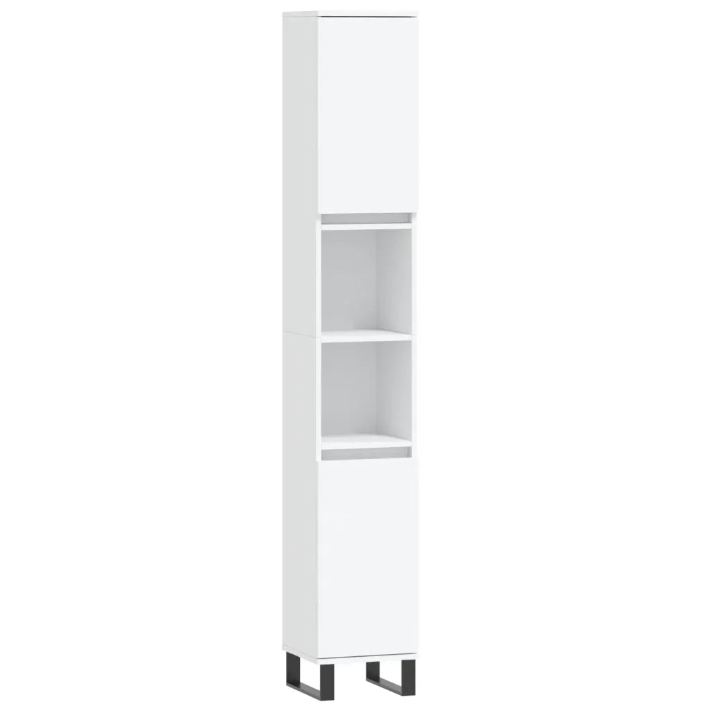 Set di Mobili da Bagno | Armadio da bagno 3 pz Bianco in Legno Multistrato