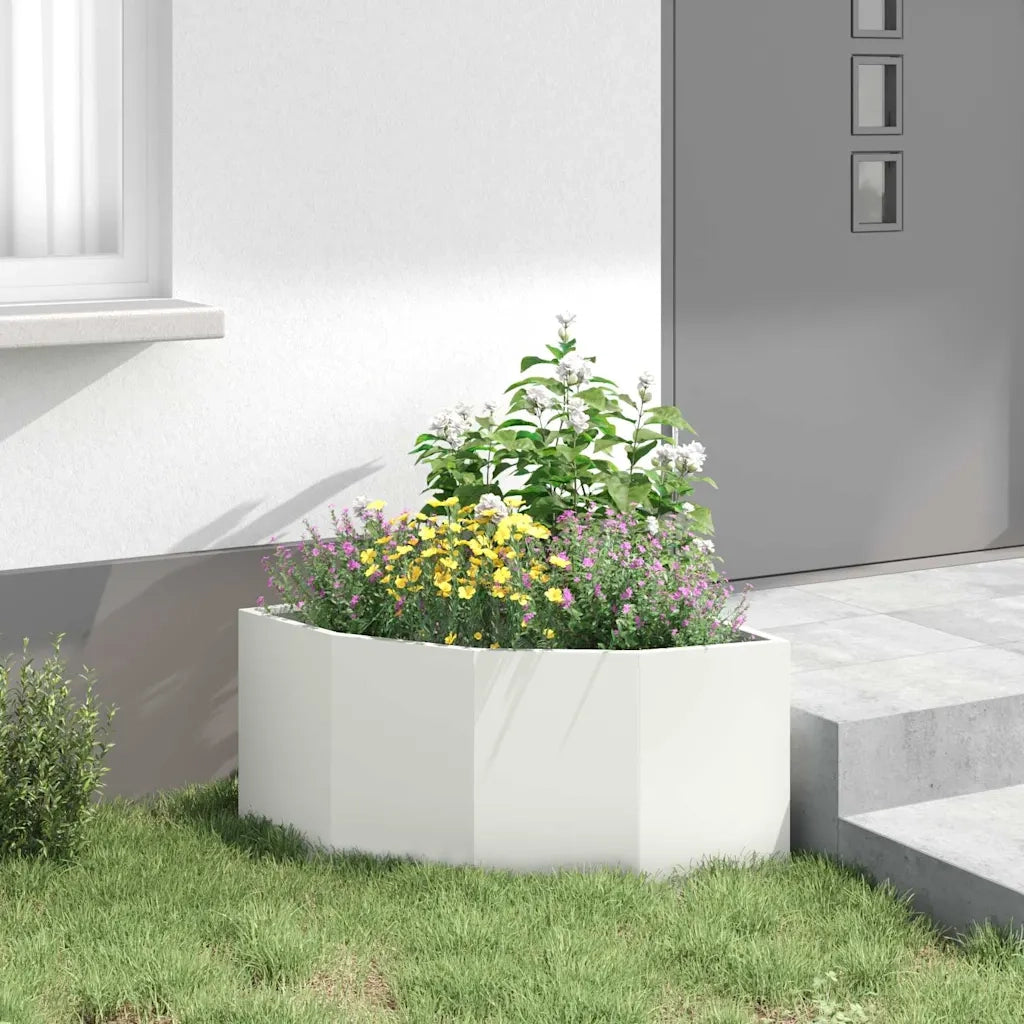 Vaso d'angolo Bianco 60 x 60 x 35 cm Acciaio