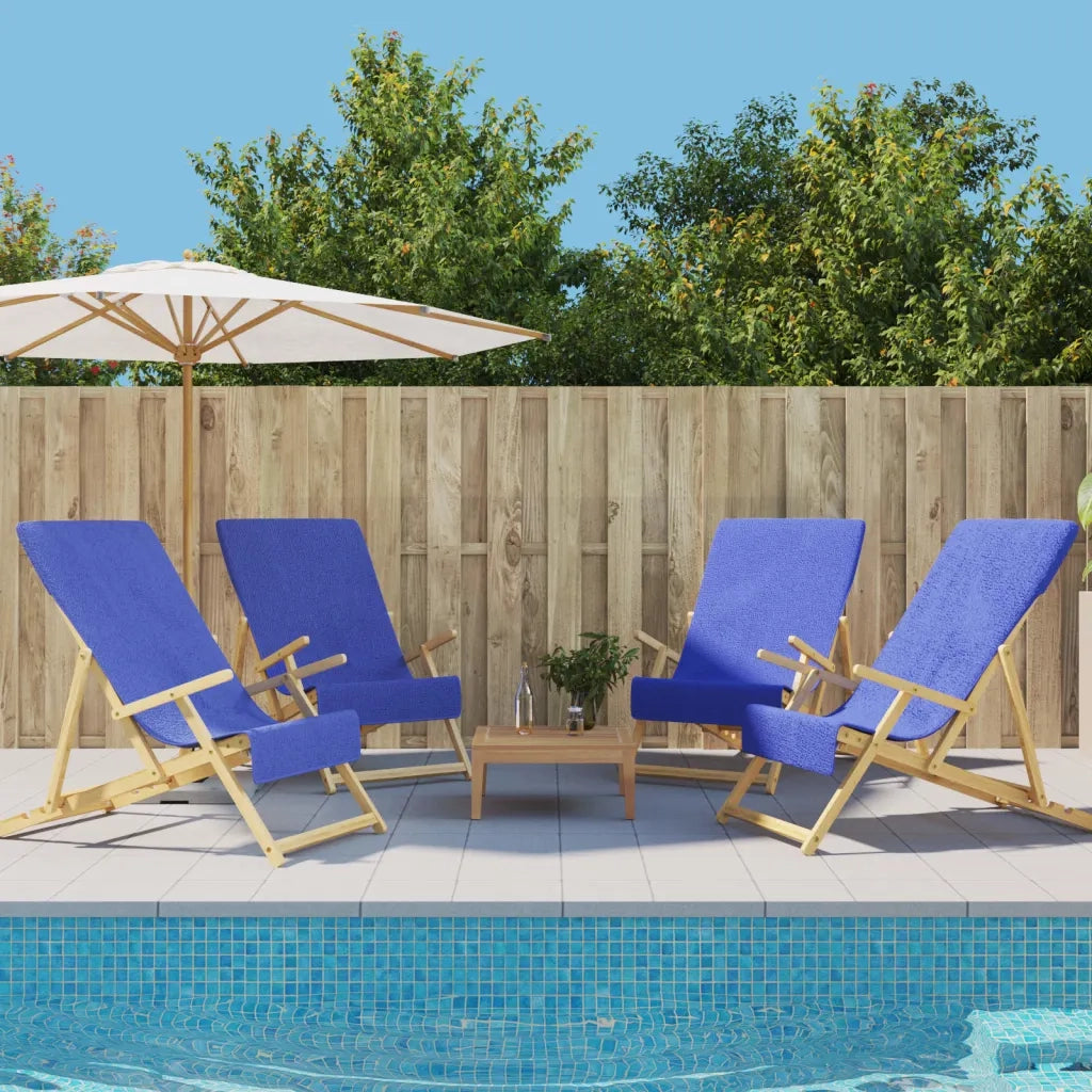 Asciugamani da Spiaggia 4 pz Blu Reale 60x135 cm Tessuto 400 GSM CFW8705295