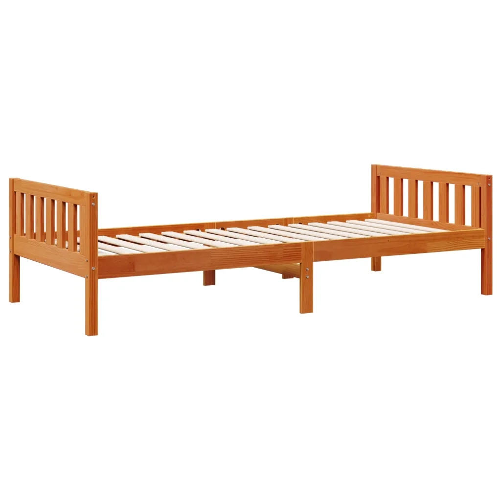 Letto Bambini senza Materasso Marrone Cera 90x190 cm Legno Pino