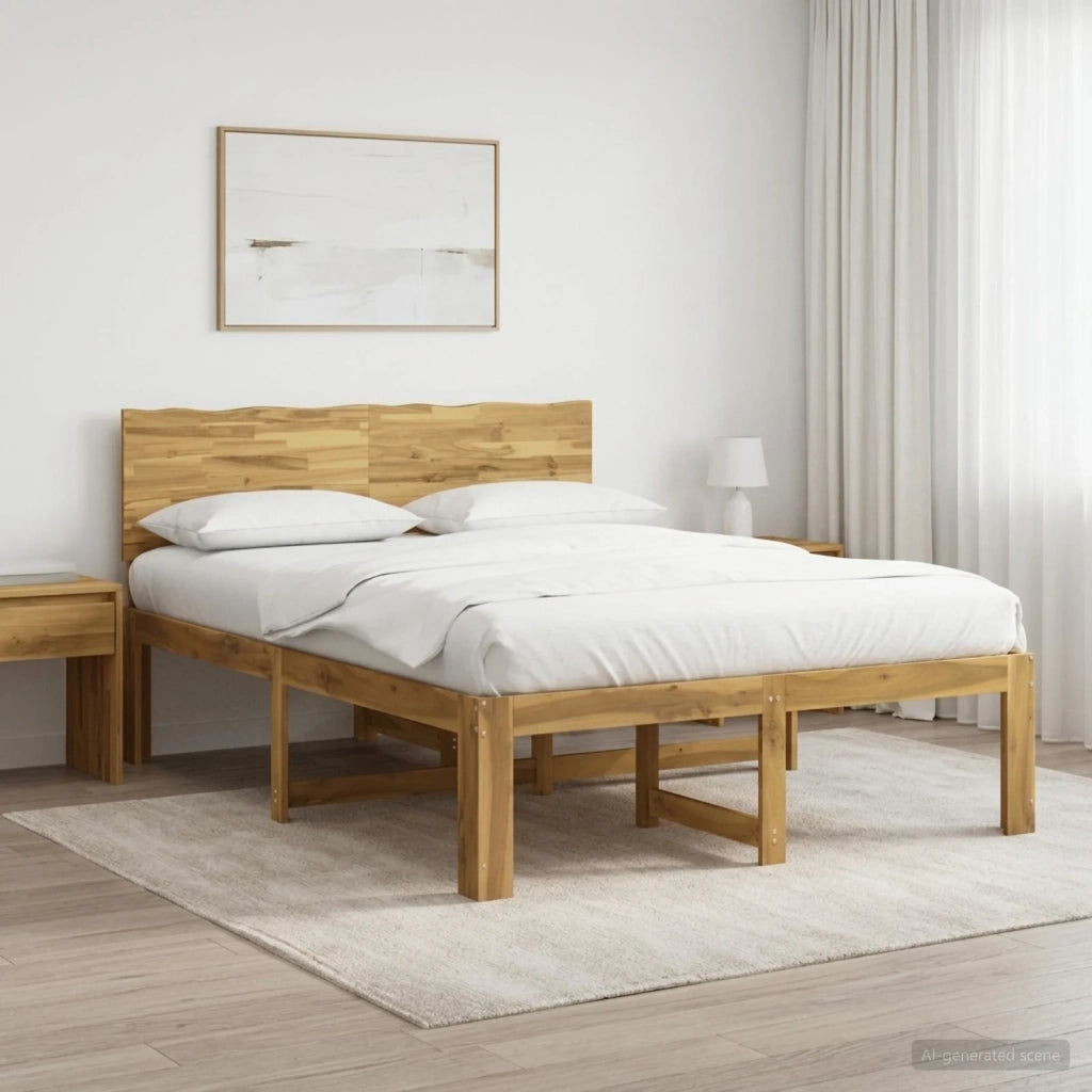 Letto matrimoniale con testiera ROSTOCK Bianco 135 x 190 cm 3405442