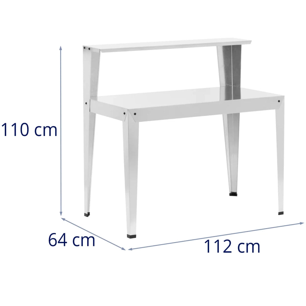 Tavolo da giardinaggio con ripiano acciaio zincato 112 x 64 x 110 cm acciaio zincato metallizzato argento 14_0009975