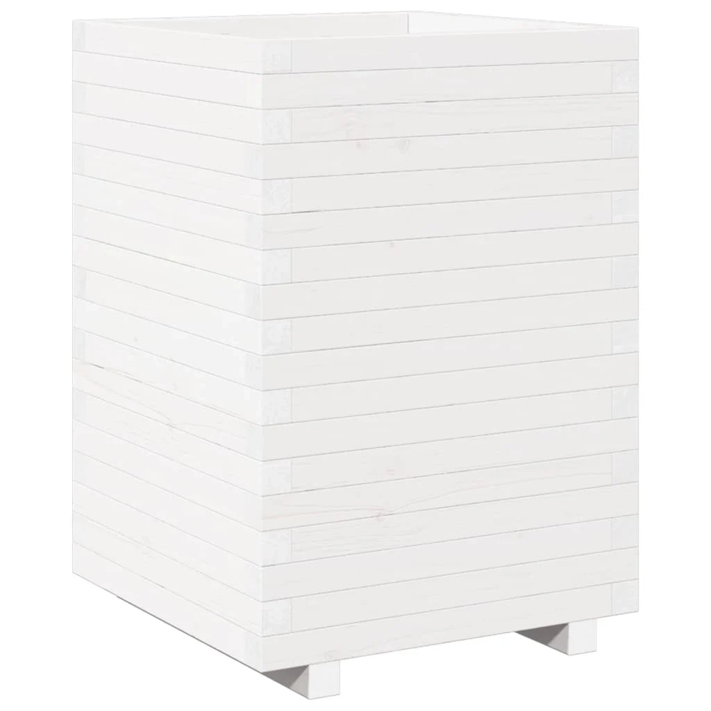 Fioriera rialzata per piante e fiori terrazza giardino 50 x 50 x 72,5 cm legno di pino massiccio bianco 02_0037681