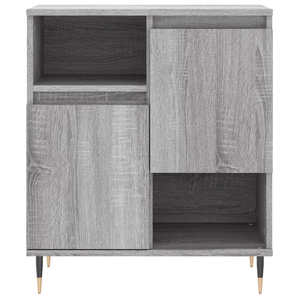 Buffet credenza cassettiera armadio mobile contenitore organizer cucina soggiorno salotti set di 2 legno ingegnerizzato Sonoma grigio 02_0036973